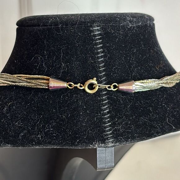 Vintage Mixed Metal Tone Twisted Chain Necklace Silver and Brass Tones 17” - Picture 4 of 4